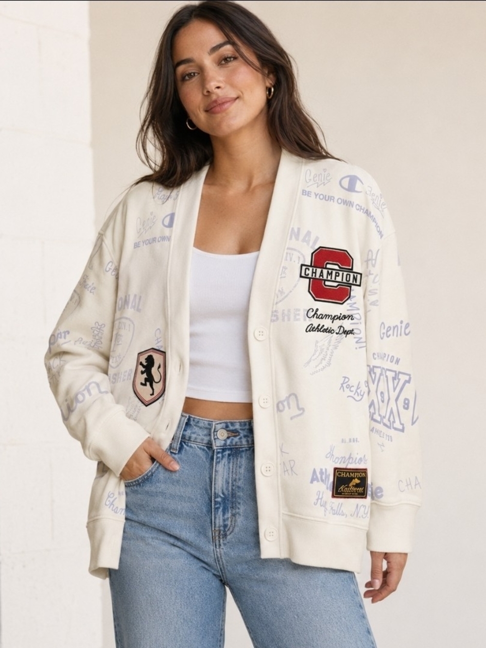 Champion Collegiate Varsity Graphic Cardigan Size Medium